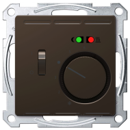 Терморегулятор для теплого пола с внешним датчиком Merten D-Life Мокко (в сборе) 