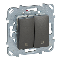 Выключатель кнопочный для рольставней Schneider Electric Unica Top Графит (в сборе) 