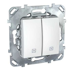 Выключатель кнопочный для рольставней Schneider Electric Unica Хамелеон Белый (в сборе) 