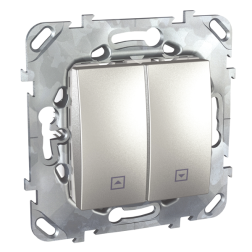 Выключатель кнопочный для рольставней Schneider Electric Unica Class Алюминий (в сборе) 
