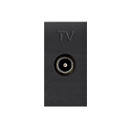 Розетка TV простая на 1 модуль ABB Zenit Антрацит (в сборе) 