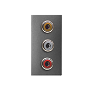 Розетка аудио / видео RCA на 1 модуль ABB Zenit Антрацит (в сборе) 