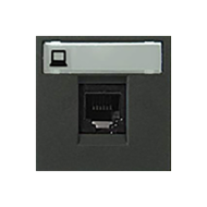 Розетка компьютерная 1xRJ45 UTP 6 категории ABB Zenit Антрацит (в сборе) 