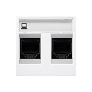 Розетка компьютерная двойная 2xRJ45 UTP 6 категории ABB Zenit Белый (в сборе) 