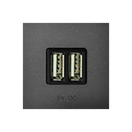 Розетка USB для зарядки устройств ABB Zenit Антрацит (в сборе) 