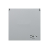 Розетка с заземлением и с крышкой ABB Zenit Серебряный (в сборе) 