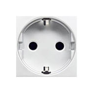 Розетка с заземлением и со шторками, самозажимные клеммы ABB Zenit Белый (в сборе) 