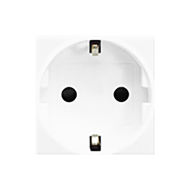 Розетка с заземлением и со шторками, самозажимные клеммы Bticino Living Light Air Белый (в сборе)