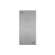 Выключатель для рольставней на 1 модуль Bticino Living Light Air Алюминий (в сборе) 