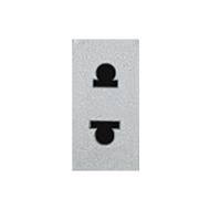 Розетка без заземления на 1 модуль Bticino Living Light Air Алюминий (в сборе) 