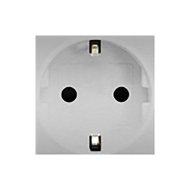 Розетка с заземлением и со шторками, самозажимные клеммы Bticino Living Light Air Алюминий (в сборе)