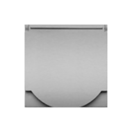 Розетка с заземлением и с крышкой Bticino Living Light Air Алюминий (в сборе) 