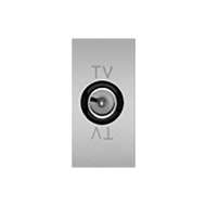 Розетка TV проходная на 1 модуль Bticino Living Light Air Алюминий (в сборе) 