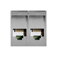 Розетка телефонная двойная 2xRJ11 Bticino Living Light Air Алюминий (в сборе)