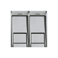 Розетка телефон компьютер RJ11 / RJ45 UTP 5e категории Bticino Living Light Air Алюминий (в сборе)