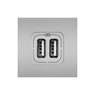 Розетка USB для зарядки устройств Bticino Living Light Air Алюминий (в сборе) 