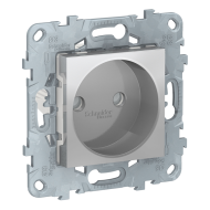 Розетка без заземления Schneider Electric Unica New Pure Алюминий (в сборе) 
