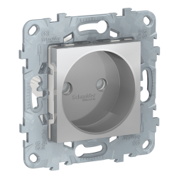 Розетка без заземления Schneider Electric Unica New Pure Алюминий (в сборе) 