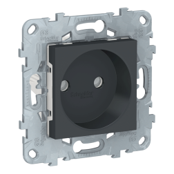 Розетка без заземления Schneider Electric Unica New Studio Антрацит (в сборе) 