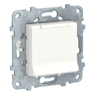 Розетка с заземлением и с крышкой Schneider Electric Unica New Pure Белый (в сборе) 