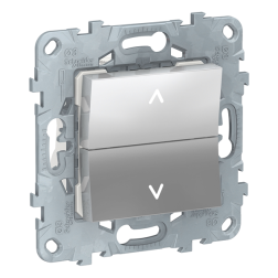 Выключатель кнопочный для рольставней Schneider Electric Unica New Pure Алюминий (в сборе) 