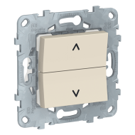 Выключатель кнопочный для рольставней Schneider Electric Unica New Pure Бежевый (в сборе) 