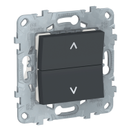 Выключатель кнопочный для рольставней Schneider Electric Unica New Pure Антрацит (в сборе) 