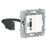 Розетка HDMI Schneider Electric Unica New Studio Белый (в сборе) 