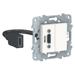 Розетка HDMI Schneider Electric Unica New Pure Белый (в сборе) 