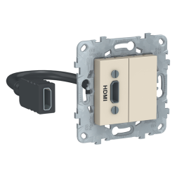 Розетка HDMI Schneider Electric Unica New Pure Бежевый (в сборе) 