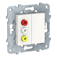 Розетка аудио / видео RCA Schneider Electric Unica New Pure Белый (в сборе) 