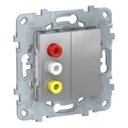 Розетка аудио / видео RCA Schneider Electric Unica New Pure Алюминий (в сборе) 