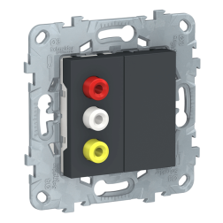 Розетка аудио / видео RCA Schneider Electric Unica New Pure Антрацит (в сборе) 