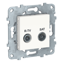 Розетка TV / SAT проходная Schneider Electric Unica New Studio Белый (в сборе) 