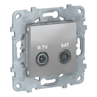 Розетка TV / SAT проходная Schneider Electric Unica New Pure Алюминий (в сборе) 