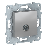 Розетка TV проходная Schneider Electric Unica New Studio Алюминий (в сборе) 