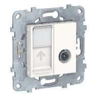 Розетка TV / RJ45 UTP 6e Schneider Electric Unica New Pure Белый (в сборе) 