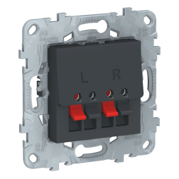 Розетка аккустическая Schneider Electric Unica New Pure Антрацит (в сборе) 