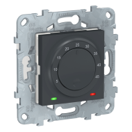 Терморегулятор для теплого пола с внешним датчиком Schneider Electric Unica New Pure Антрацит (в сборе) 
