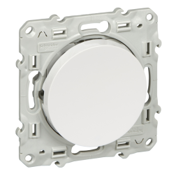 Переключатель одноклавишный (проходной) с контурной подсветкой Schneider Electric Odace Белый (в сборе) 