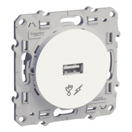 Розетка USB для зарядки устройств Schneider Electric Odace Белый (в сборе) 