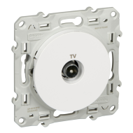 Розетка TV простая Schneider Electric Odace Белый (в сборе) 