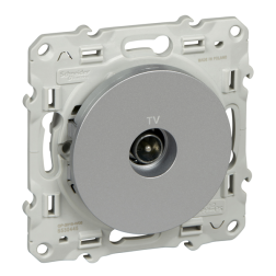 Розетка TV простая Schneider Electric Odace Алюминий (в сборе) 