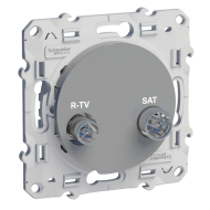 Розетка TV / SAT простая Schneider Electric Odace Алюминий (в сборе) 