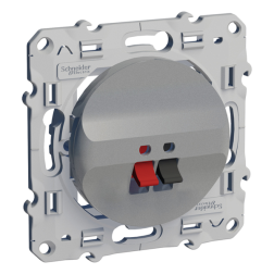 Розетка аккустическая Schneider Electric Odace Алюминий (в сборе) 