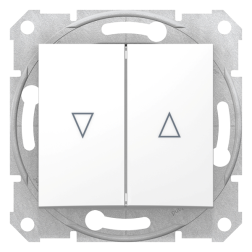 Выключатель кнопочный для рольставней Schneider Electric Sedna Белый (в сборе) 