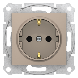 Розетка с заземлением, винтовые клеммы Schneider Electric Sedna Титан (в сборе) 