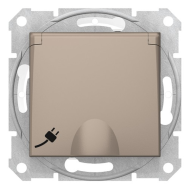 Розетка IP44 с заземлением и с крышкой Schneider Electric Sedna Титан (в сборе) 