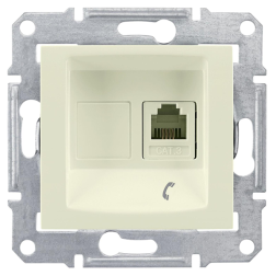 Розетка телефонная 1xRJ11 Schneider Electric Sedna Бежевый (в сборе) 
