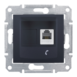 Розетка телефонная 1xRJ11 Schneider Electric Sedna Графит (в сборе) 
